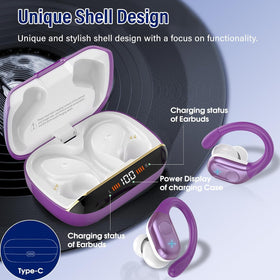 Qecnato earbuds on runner demonstrating IP7 sweatproof protection
