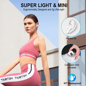 Qecnato earbuds with water splash, conveys IPX7 protection for workouts