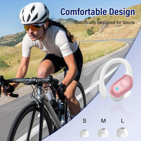 Qecnato earbuds with water splashes illustrating IP7 protection for active use