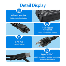 QFA 100W USB-C Power Adapter close-up highlighting heat-dissipation design