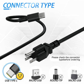 QFA 100W adapter side view with USB-C ports for fast laptop charging