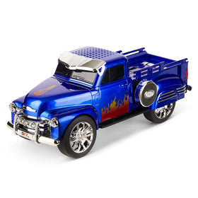 QFX BT-1953 blue LED lights create vibrant party ambience.