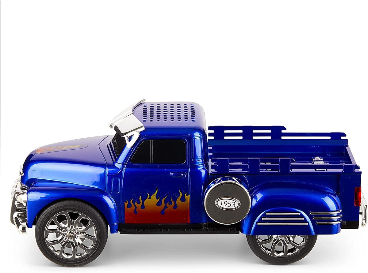 QFX BT-1953 front view shows retro pickup design.