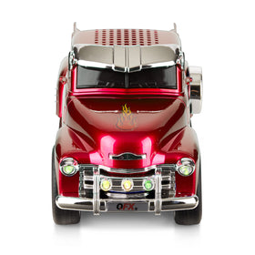 QFX BT-1953-RED LED party lights illuminate the space for music moments