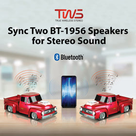 QFX BT-1956 FM radio display offers diverse listening options