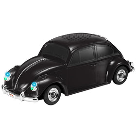 QFX BT-1960-BLK retro car speaker front view with dual 3-inch speakers for immersive retro sound