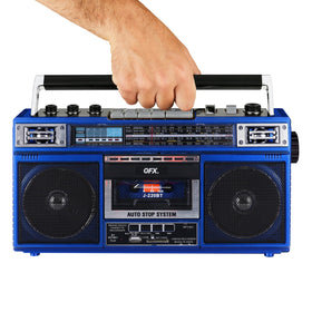 QFX three-band equalizer controls for quick tone adjustments and balanced sound