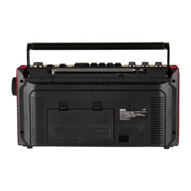 QFX boombox at an outdoor picnic streaming Bluetooth music for gatherings
