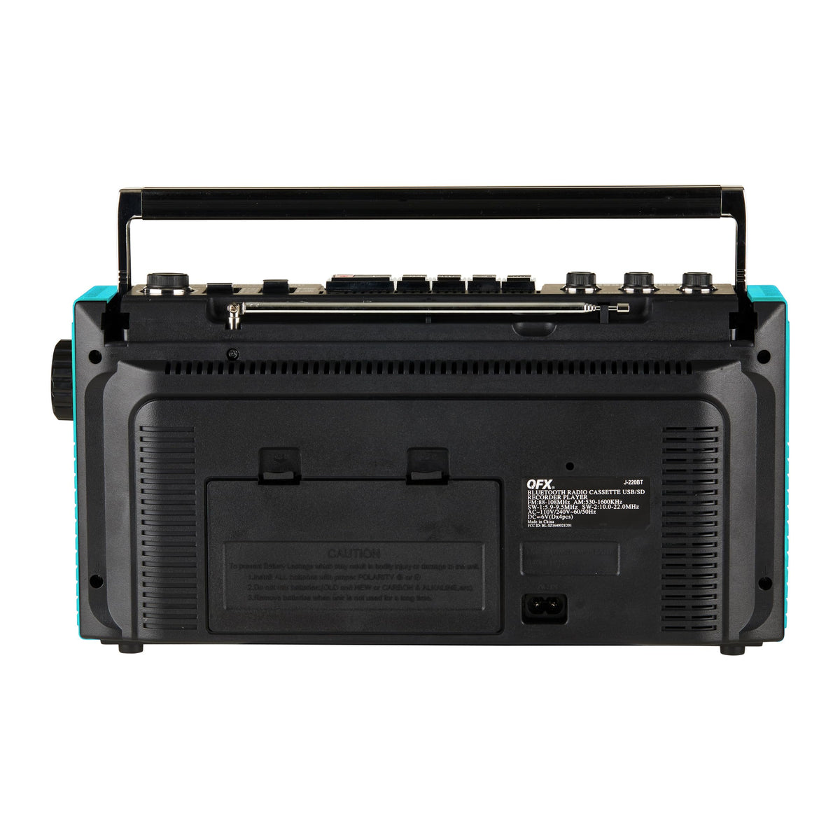 QFX boombox on picnic table demonstrating portable Bluetooth streaming benefit