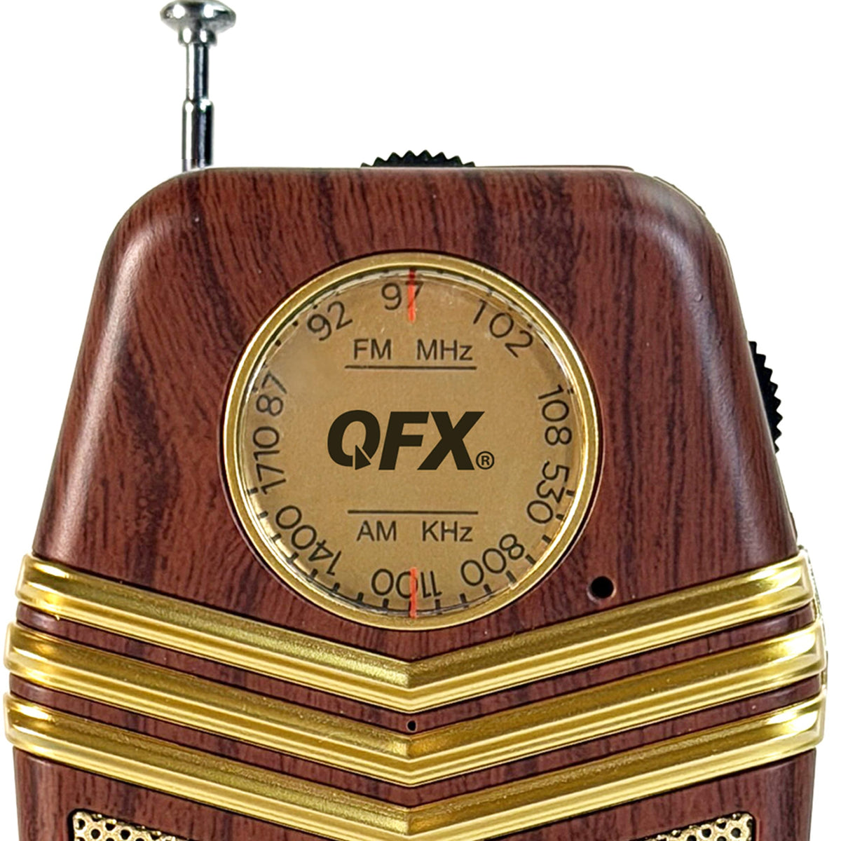 QFX Retro1958 battery operation lets you listen without outlets during trips.