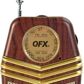 QFX Retro1958 battery operation lets you listen without outlets during trips.