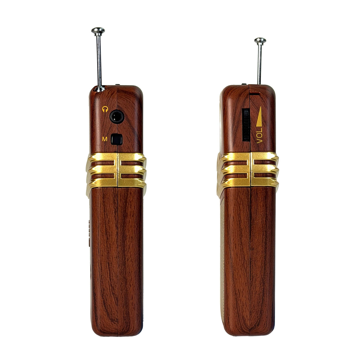 QFX Retro1958 compact pocket-size fits easily in bags for on-the-go listening.