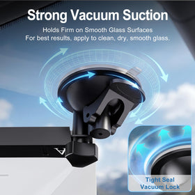 Qi propitious mount attached to a sunroof showing quick install and unobstructed sky view
