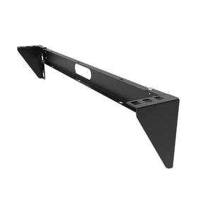 QiaoYoubang 1U vertical wall mount on a clean office wall for compact networking.