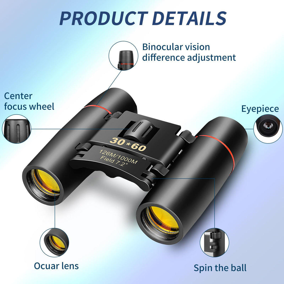 QICBIUD binoculars suited for birds, concerts, theater, travel, and sports