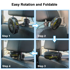 Qidoe 360-degree rotation lets you aim breeze anywhere in the backseat