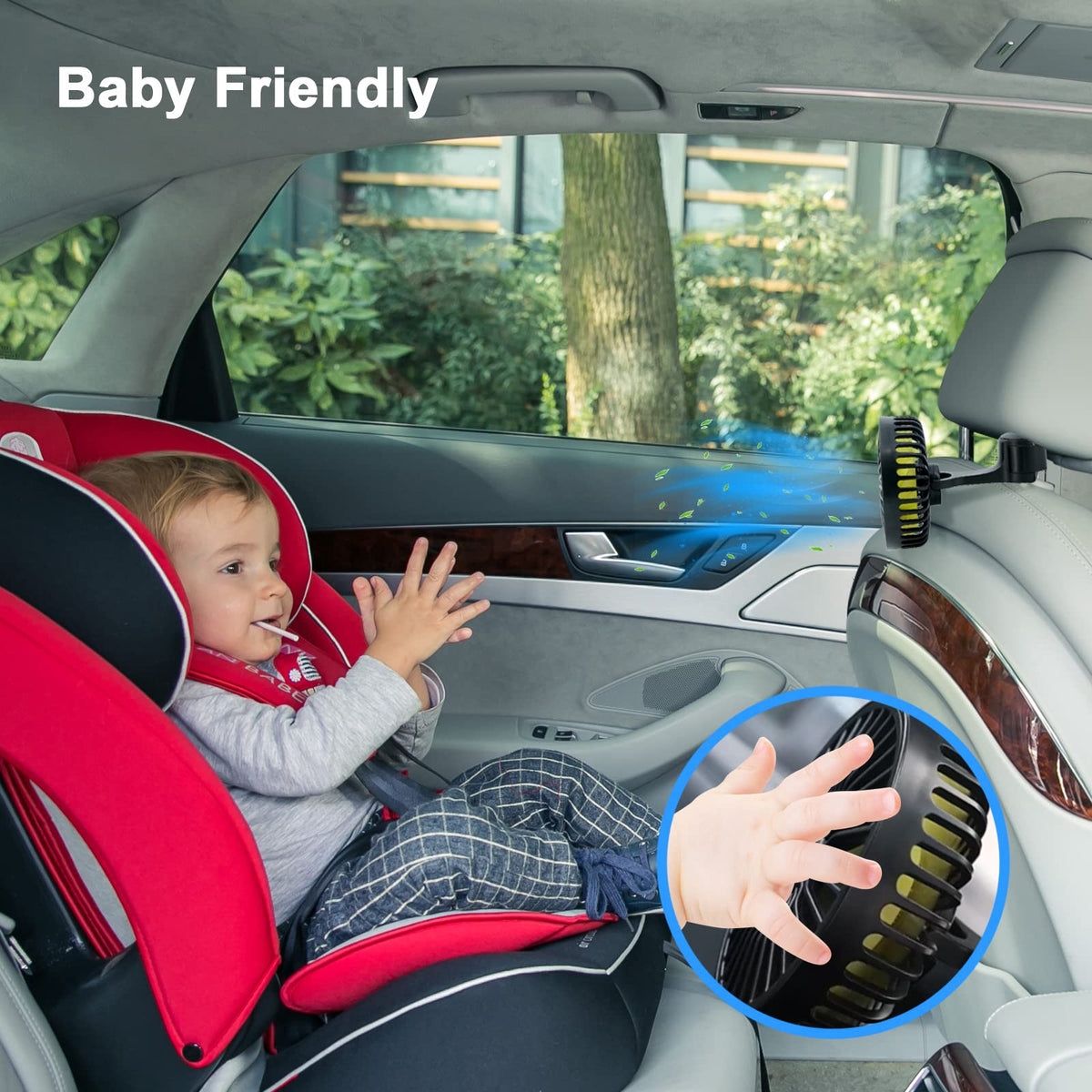 Qidoe backseat fan ideal for keeping pets comfortable on trips