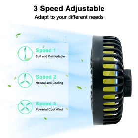 Qidoe backseat fan featuring a quiet brushless motor for peaceful rides