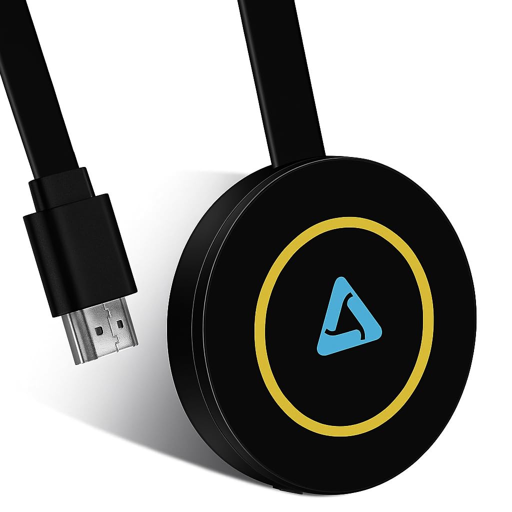 QIDUHUQI dongle front view showing compact HDMI connection and easy setup benefit