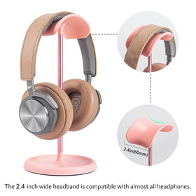 QinCoon pink curved stand, side profile preserving headband shape.