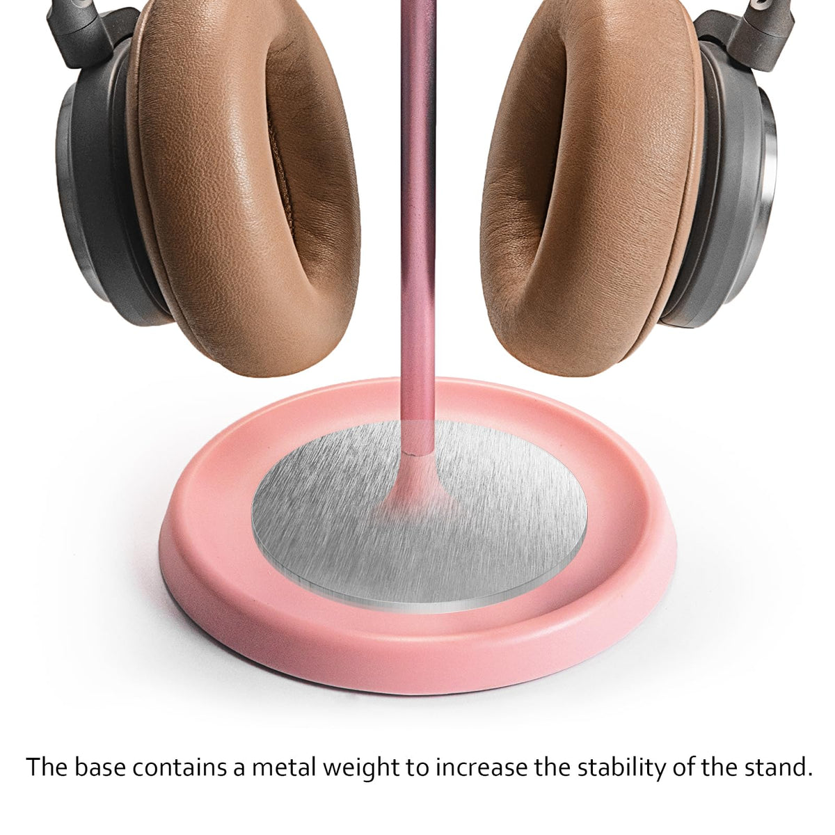 QinCoon pink stand with AirPods Pro tray, easy accessory access.