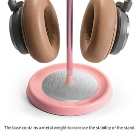 QinCoon pink stand with AirPods Pro tray, easy accessory access.
