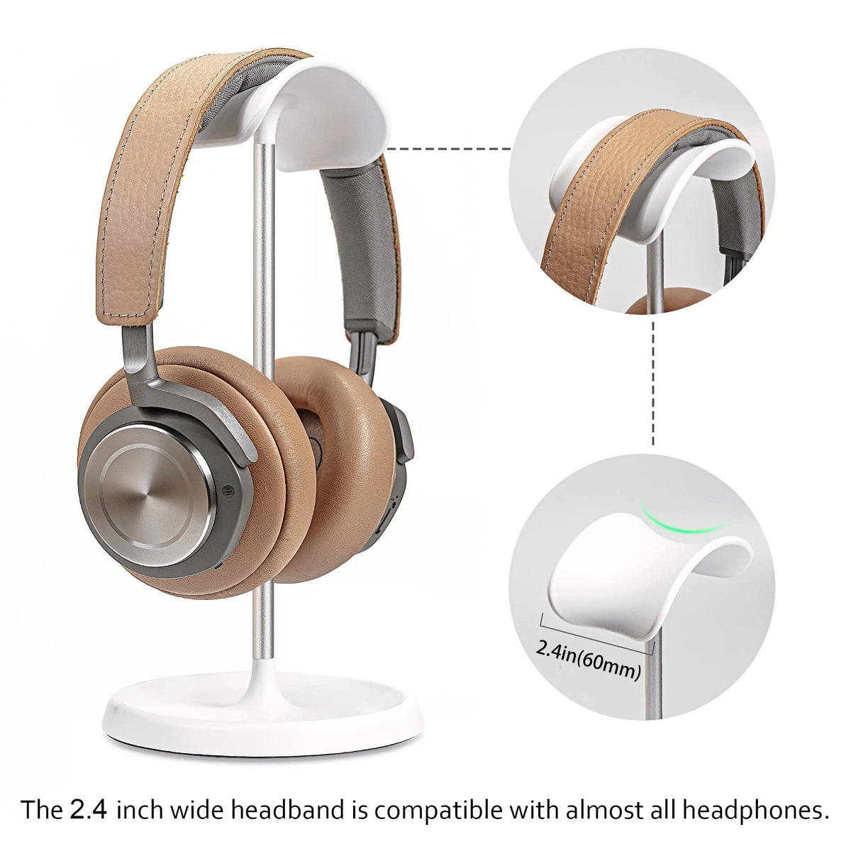QinCoon weighted base detail demonstrating stable support for heavy headsets