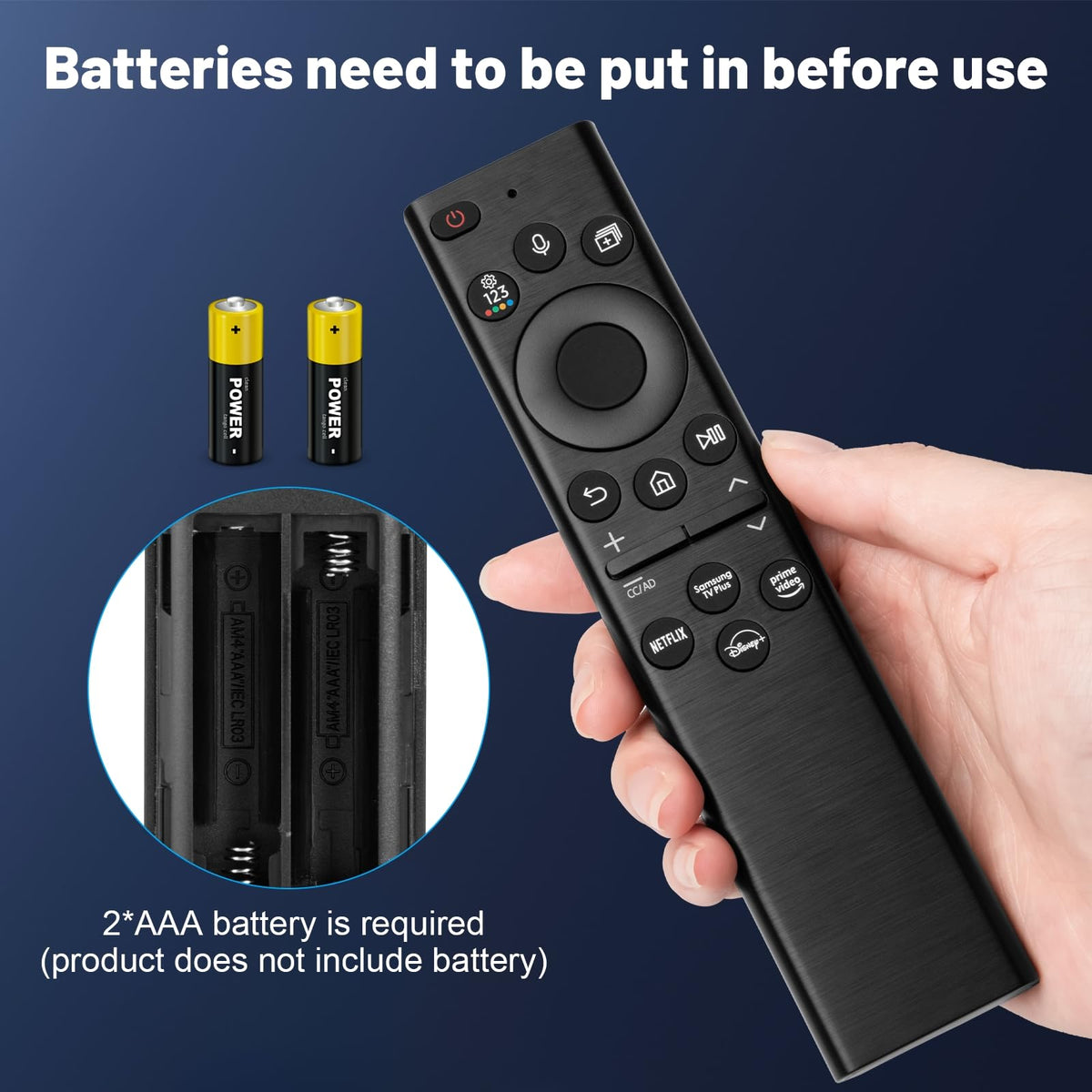 QingLan remote showing Back Exit Play Pause buttons for pairing.