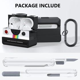 QINGQING AirPods Pro 3 case includes carabiner for easy clipping to bags or belts.