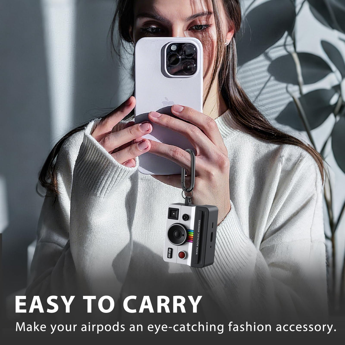 QINGQING AirPods Pro 3 case features a secure sticker attachment to prevent slips.