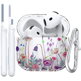 QINGQING AirPods 4 case with floral pattern protects and personalizes your earbuds