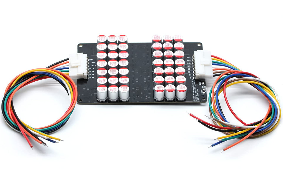 QINIZX front view of balance board showing connectors and labels for safe installation