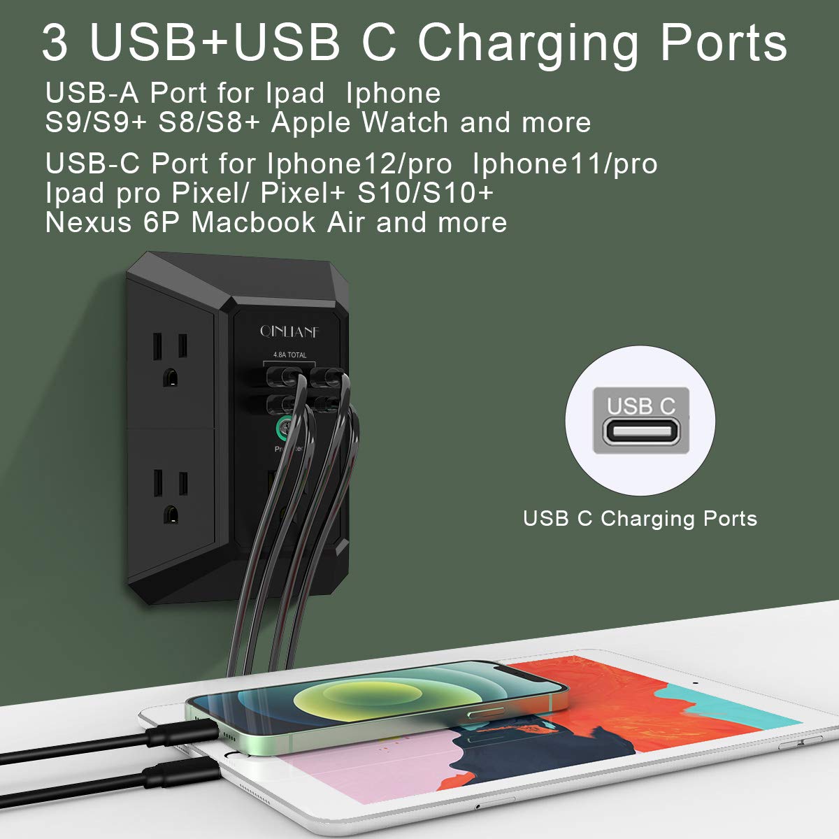 QINLIANF 1680J surge protector guards electronics from power spikes.