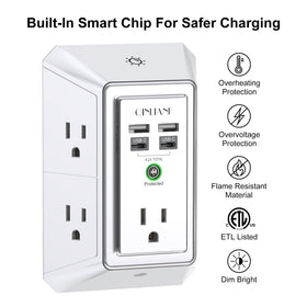 QINLIANF edge night light close-up showing touch control and soft warm glow