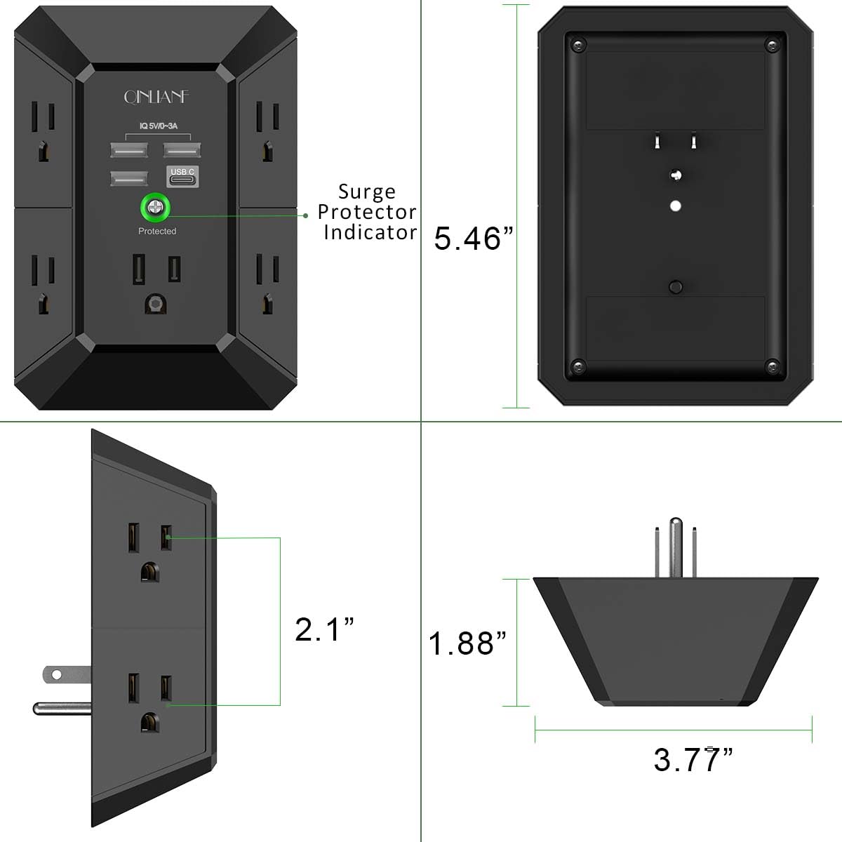 QINLIANF compact layout fits home, office, and travel setups.