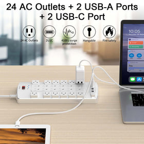 QINLIANF flat plug with 10ft cord providing flexible placement and neat routing