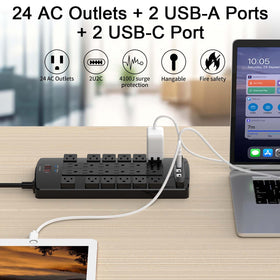 QINLIANF flat plug and 6ft heavy-duty cord for space-saving placement and flexibility