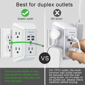 QINLIANF middle-screw mount secures to duplex outlets