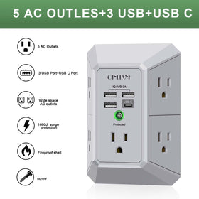 QINLIANF charger showing four USB ports for smart charging