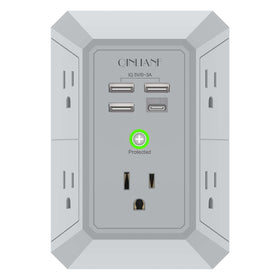 QINLIANF USB wall charger with three-sided five-outlet layout for easy access
