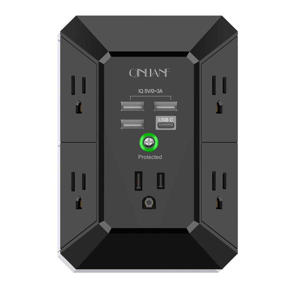 QINLIANF USB wall charger desk-mounted keeps devices powered and cables tidy.