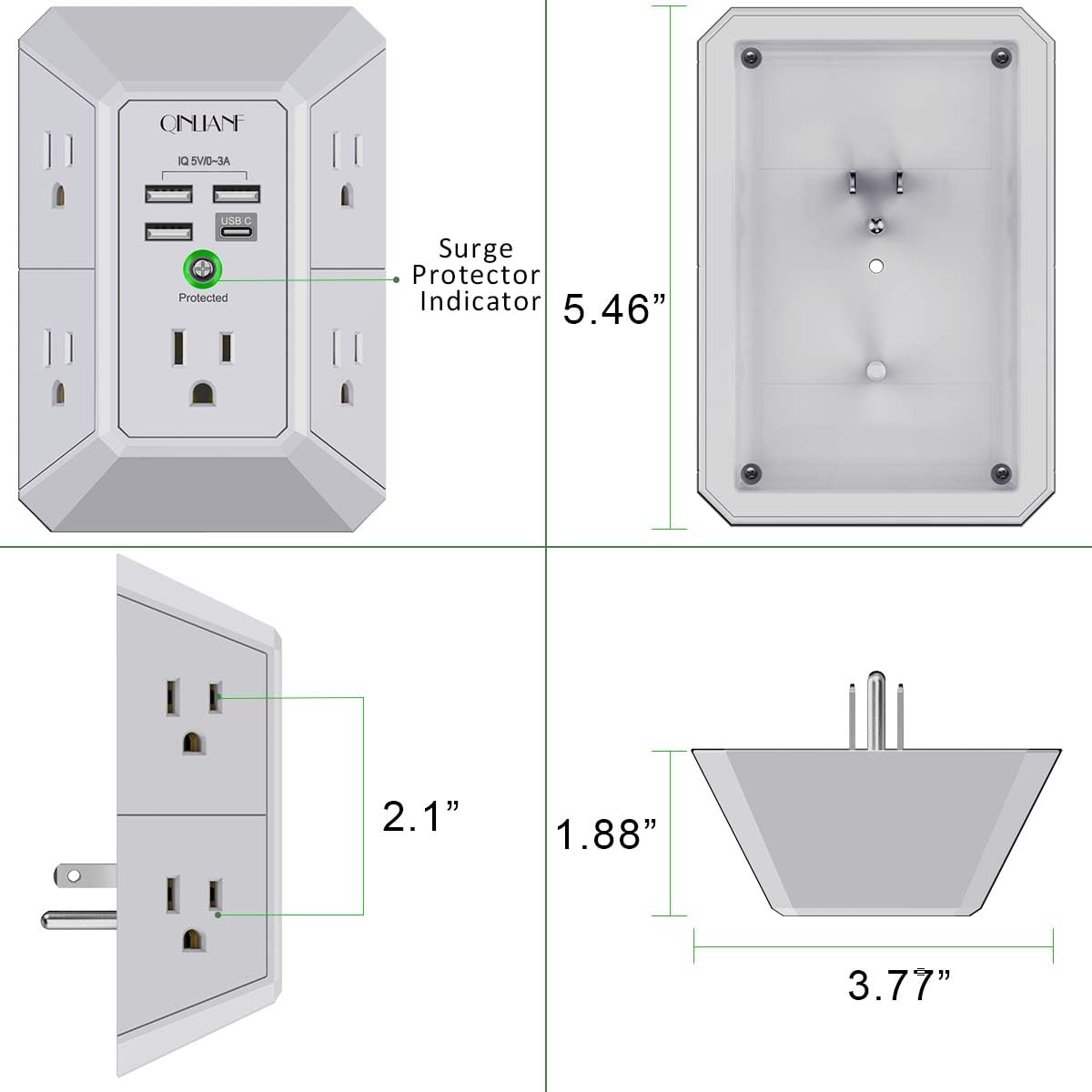 QINLIANF supports 100-240V for global travel compatibility