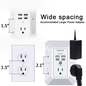 QINLIANF wall-mount design stays secure when cords are tugged.