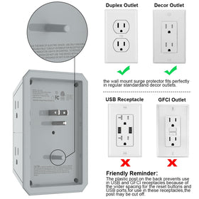 QINLIANF outlet securely mounts to the wall with a center screw