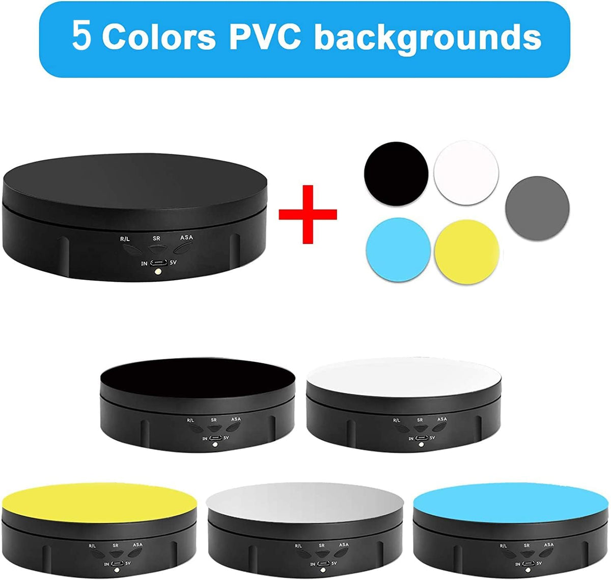 Qinmay background boards set with dual-sided backdrops for contrast or white balance