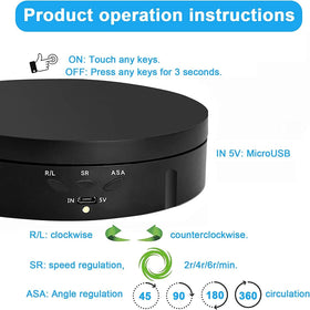 Qinmay compact turntable dimensions displayed on a tabletop setup
