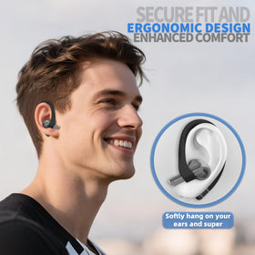 QINZAC anti-slip ear hooks keep buds secure during intense activity