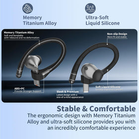 QINZAC memory titanium alloy ear hooks maintain shape for comfort