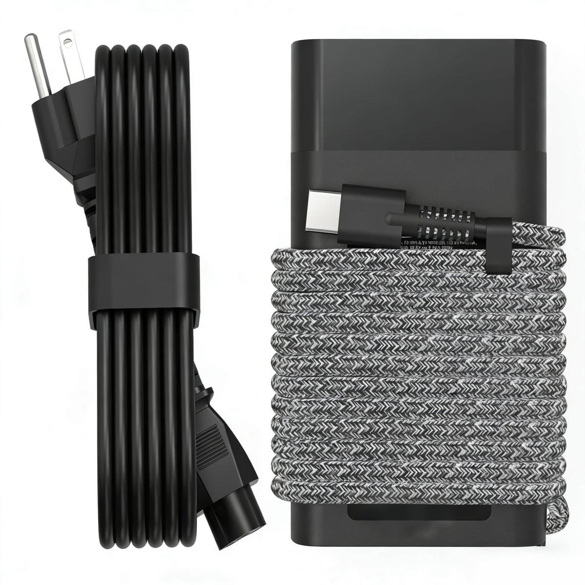 QIOUZW 65W USB-C laptop charger in a compact design ideal for travel.