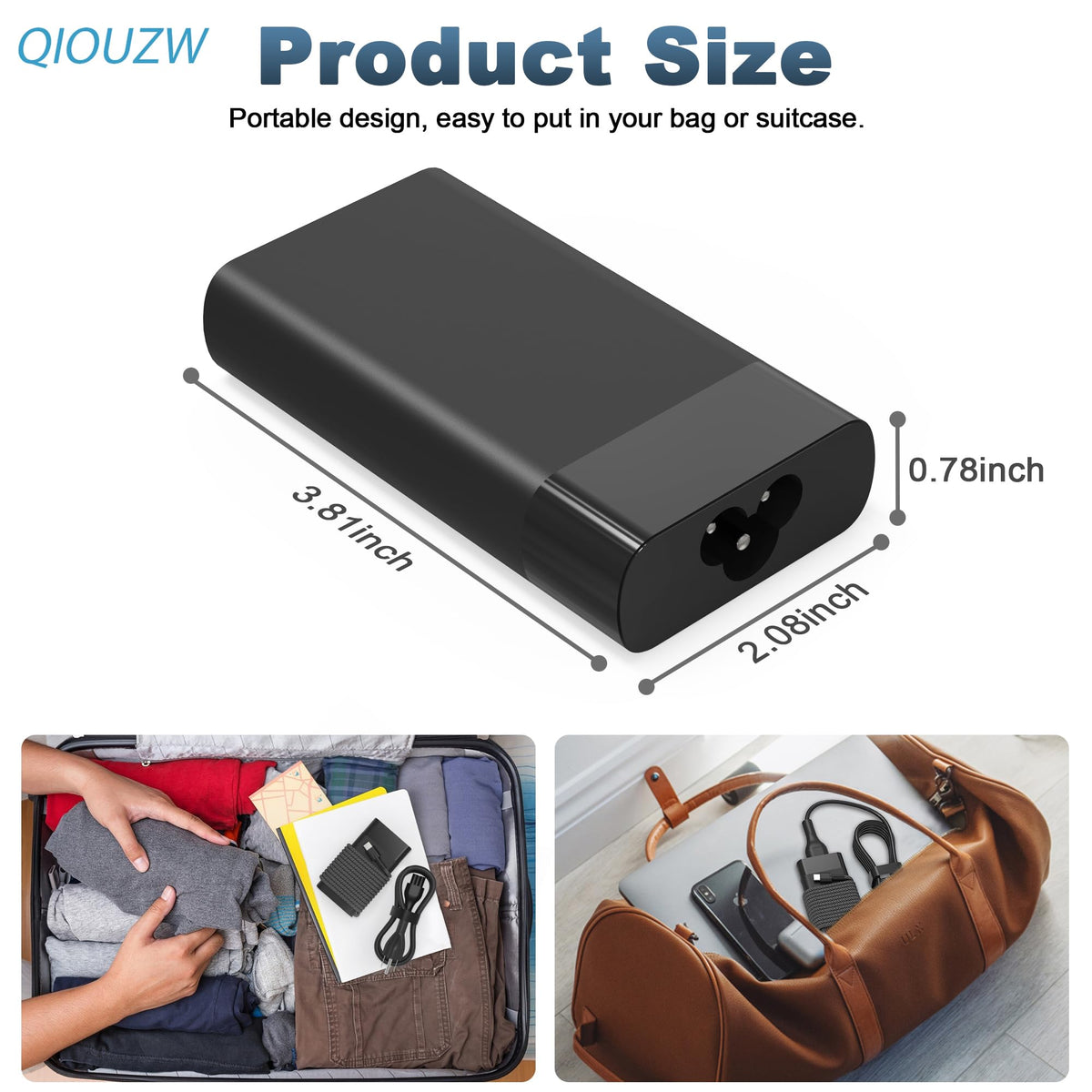 QIOUZW 65W USB-C charger featuring durable build for everyday work